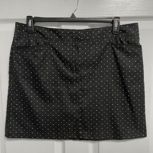IZOD GOLF Skirt in Black and White Polka Dot Size 14